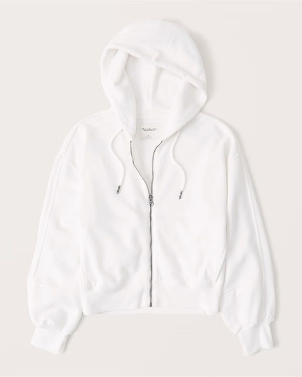 Puff-Sleeve Full-Zip Hoodie | Abercrombie & Fitch (US)