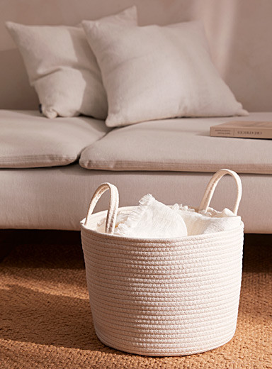 Rolled polyester and cotton basket | Simons