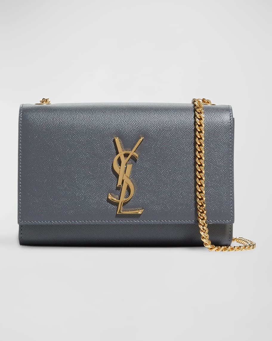 Saint Laurent Kate Small YSL Monogram Grain de Poudre Crossbody Bag on Chain | Neiman Marcus