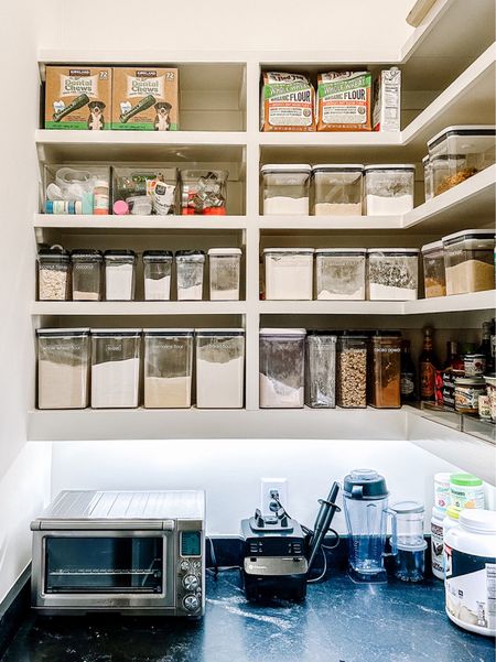 Using clear canisters in your pantry is a great way to keep a literal eye on your supplies and stock. Not to mention, they're super pretty! 😍

We love a tidy pantry, especially hard working spaces like this one!