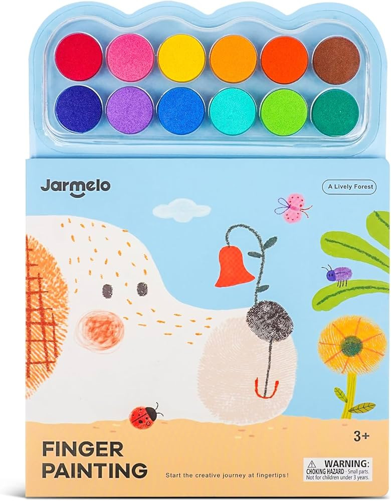 Jar Melo Fingerprint Coloring Book for Kids 2-4, 12 Colors Finger Painting Activity Book, Prescho... | Amazon (US)