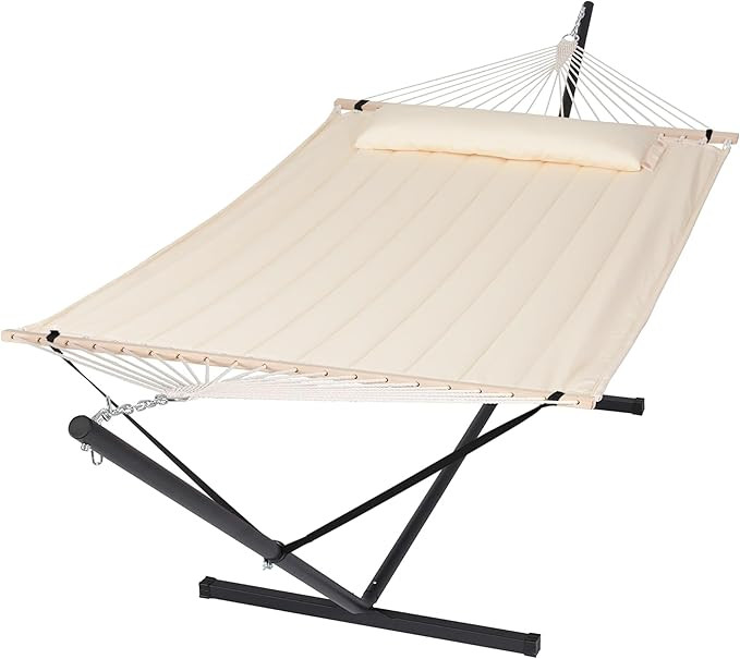SUNCREAT Hammocks Extra Large Double Hammock with 12 ft Stand, 475lbs Capacity, Outdoor Portable ... | Amazon (US)