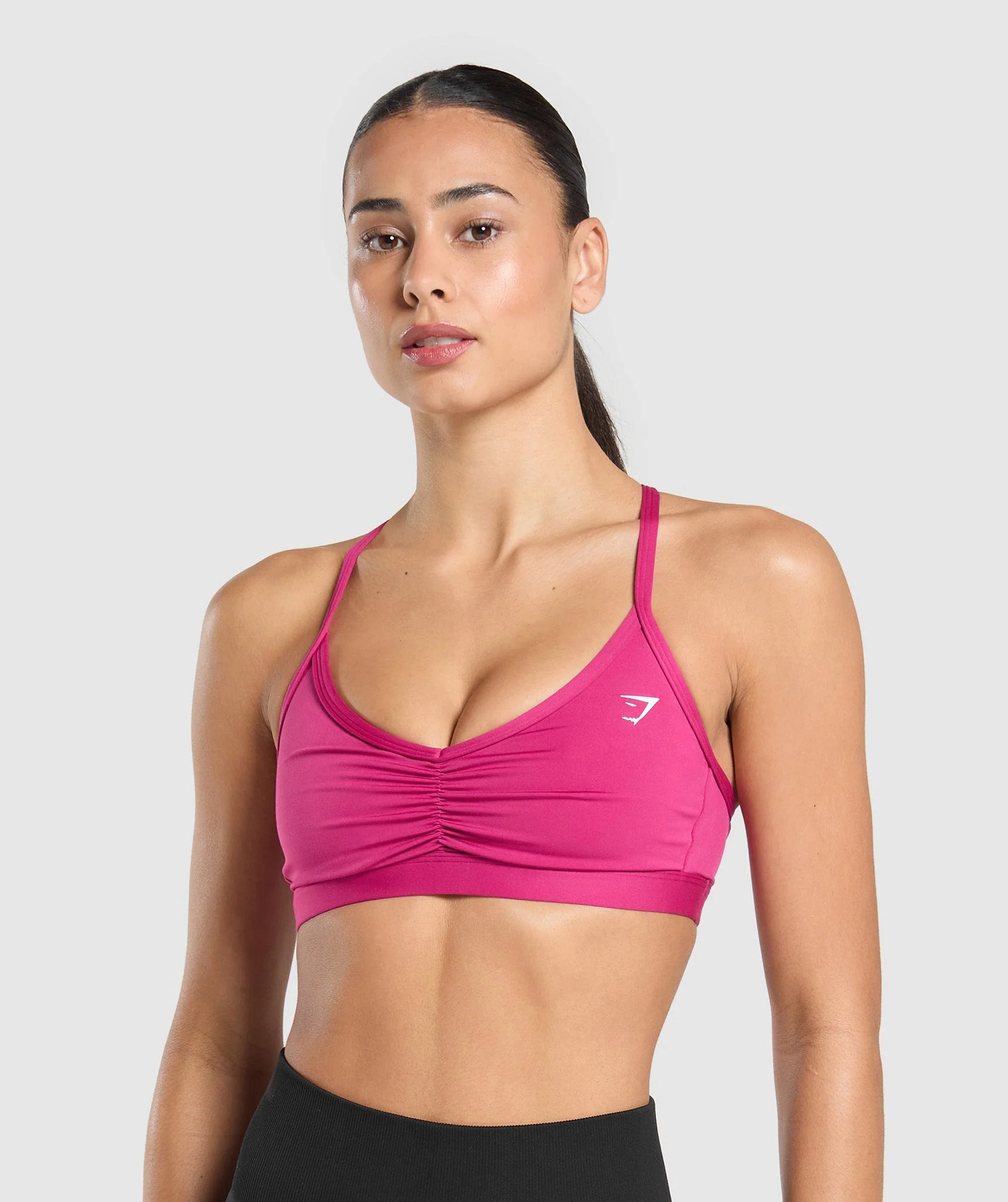 Gymshark Ruched Strappy Sports Bra - Winning Pink | Gymshark US