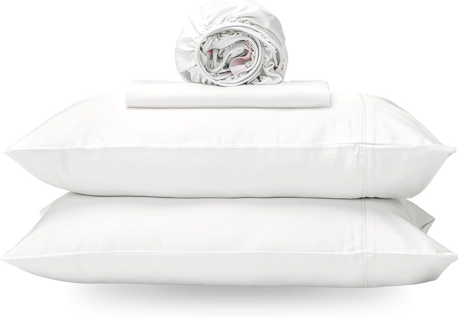 GOKOTTA 100% Rayon from Bamboo Sheets, Soft and Breathable (00 Bright White, King - 4 PCS) | Amazon (US)