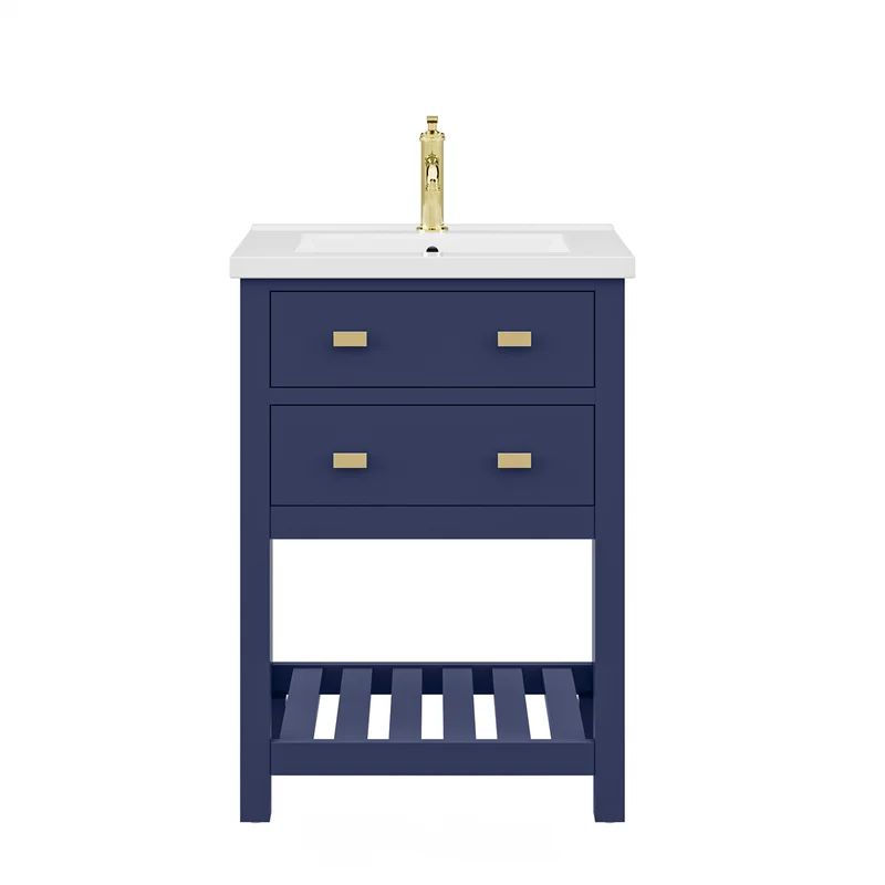 Caitlyn 24'' Free-standing Single Bathroom Vanity with Ceramic Vanity Top | Wayfair North America