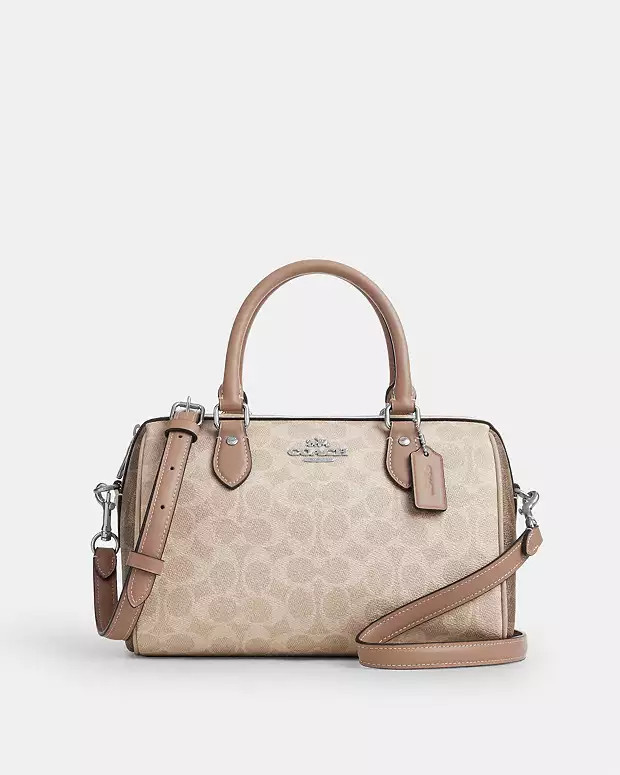 Rowan Satchel Bag In Blocked Signature Canvas | Coach Outlet US