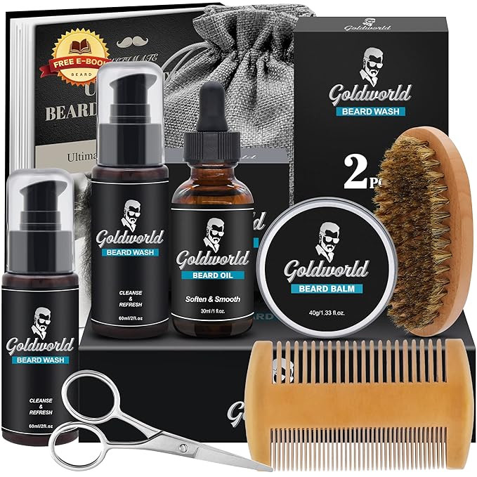 Amazon.com : Beard Kit,Beard Growth Kit,Beard Grooming Kit w/2 Packs Beard Wash/Shampoo,Beard Gro... | Amazon (US)