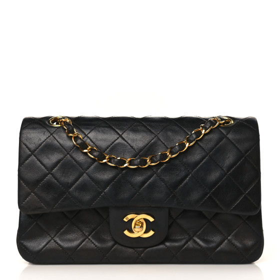 Lambskin Quilted Small Double Flap Black | FASHIONPHILE (US)