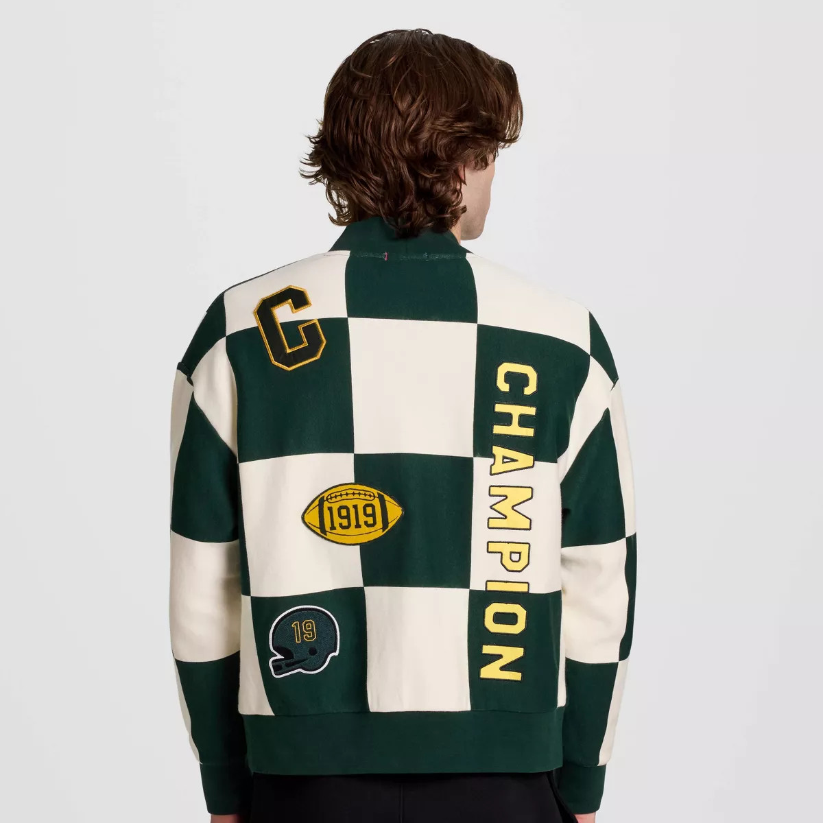 Champion Men's Varsity Check Cardigan Sweater - Green | Target