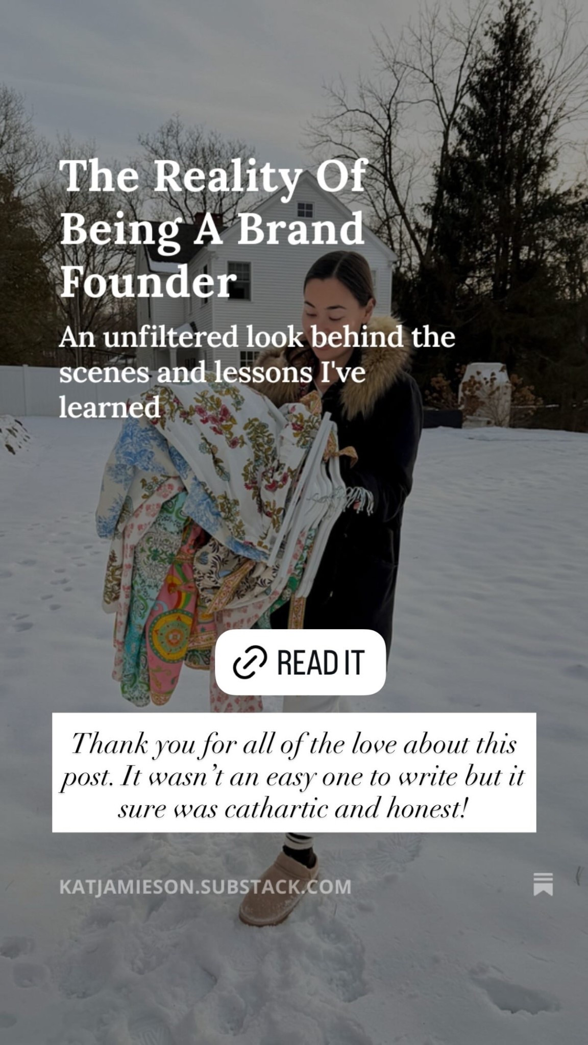 🤍🤍🤍 winter outfit, snow jacket, sweatpants, Ugg slippers, founder story. 

#LTKootd #LTKdayinmylife #LTKstorytime