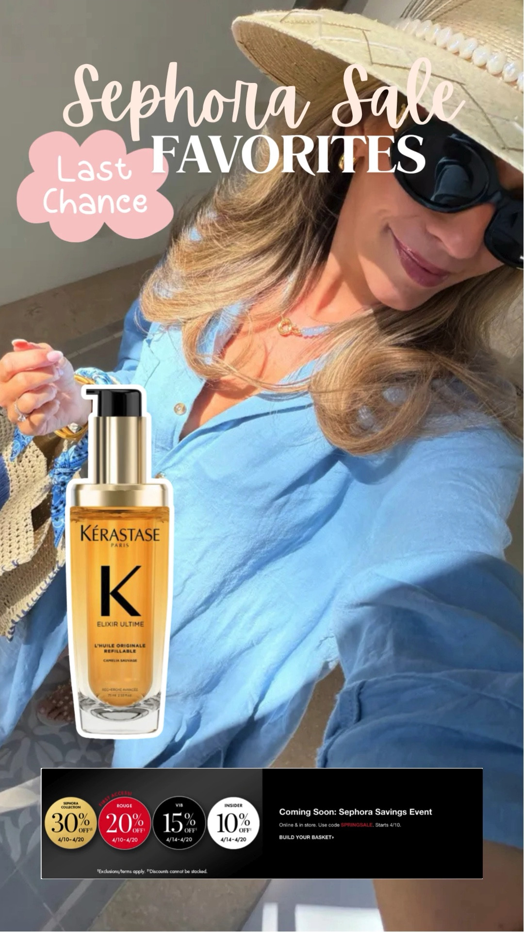 Last day of the Sephora sale!! 🚨 my go to hair serum that keeps my hair, feeling hydrated and shiny even during beach and pool days as part of the sale! It’s definitely a bit of a splurge, but it lasts such a long time and has made such a difference! 

#LTKBeauty