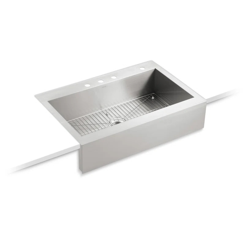 Vault™ 35-3/4" x 24-5/16" x 9-5/16" Top-Mount Single-Bowl Stainless Steel Kitchen Sink | Wayfair North America