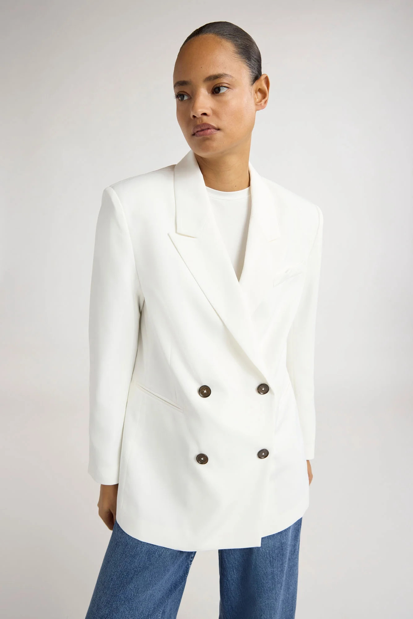 Scoop Women's and Women's Plus Ultimate Crepe Slouchy Double Breasted Blazer, Sizes XS-4X | Walmart (US)