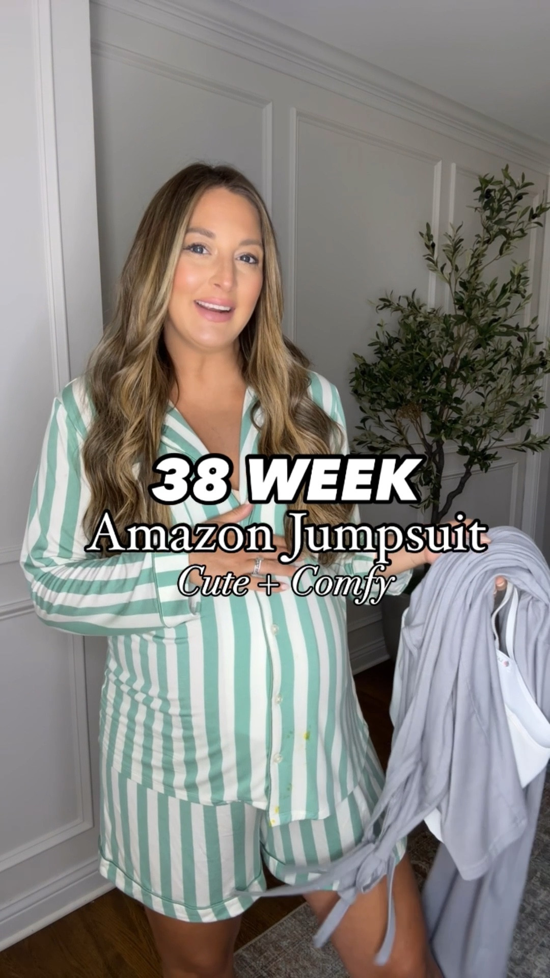 38 weeks pregnant wore this comfy and cute Amazon jumpsuit that has lots of stretch! And I love the ribbed tank underneath it has removable padding! 

I sized up one in both the tank and the jumpsuit 



#LTKVideo #LTKSeasonal #LTKBump