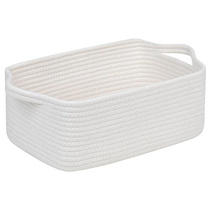 CubesLand Cute and Durable Small Cotton Rope Basket for Organizing, Woven Closet Storage Bin,Shel... | Amazon (US)