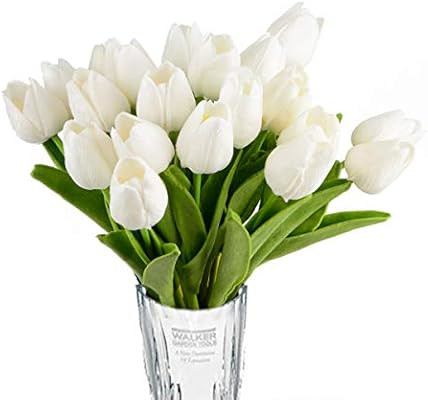 HoveBeaty Artificial Tulips Bridal Wedding Festival Decor Bouquet Real Touch PU Flower Bouquet Pa... | Amazon (US)