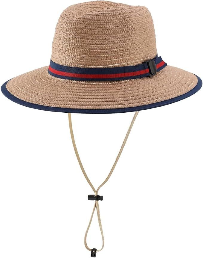 Connectyle Little Boys Fedora Sun Hat Kids Wide Brim Panama Hat Summer Beach Hat | Amazon (US)