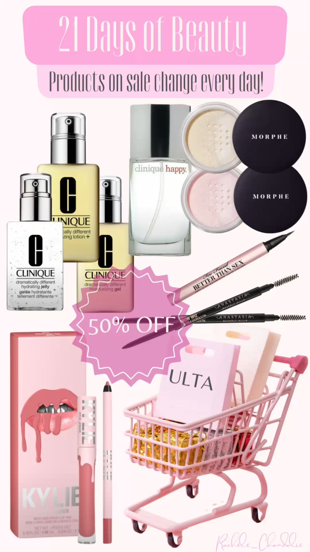 ULTA SALE
21 DAYS OF BEAUTY
🤍

Ulta sale, Makeup, Lipstick, Kylie Lip Kits, MORPHE, Clinique, Makeup Sale

#LTKSpringSale #LTKBeauty #LTKSaleAlert