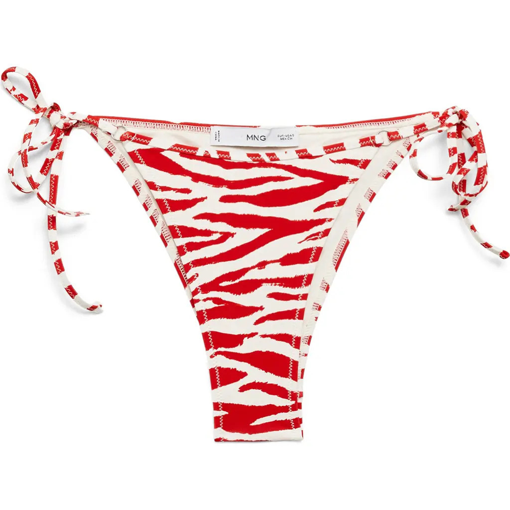 MANGO Zebra Bikini Bottoms in Red at Nordstrom, Size Large | Nordstrom
