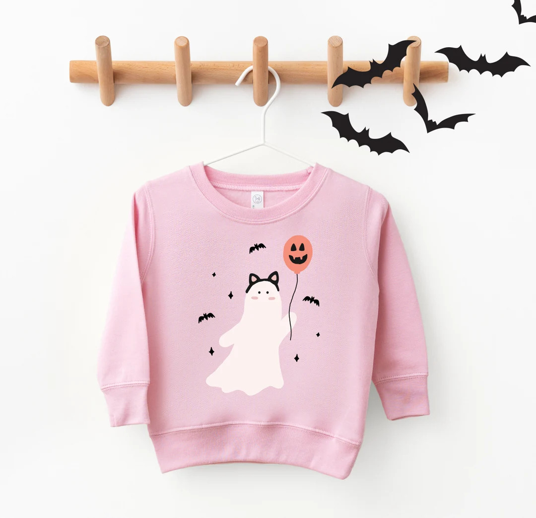 Ghost Cat Sweatshirt Halloween Kids Sweatshirt Halloween - Etsy | Etsy (US)