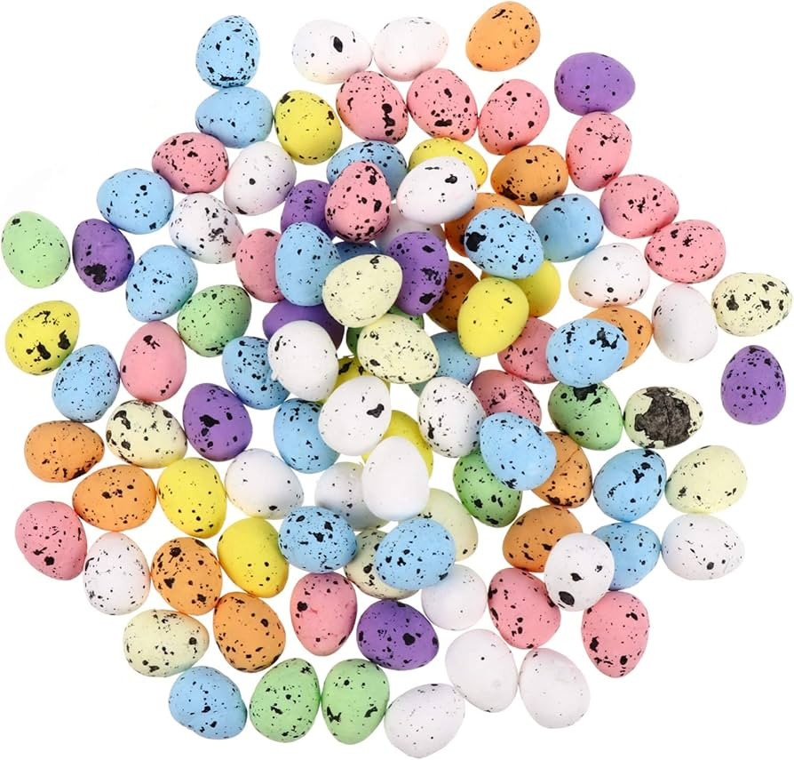 PRETYZOOM 100pcs Artificial Bird Eggs Fake Foam Eggs DIY Easter Eggs for Photo Props Crafts Garde... | Amazon (US)