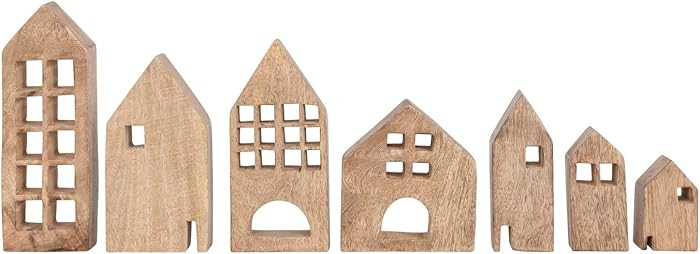 Creative Co-Op Mango Wood Houses, Set of 7 | Amazon (CA)