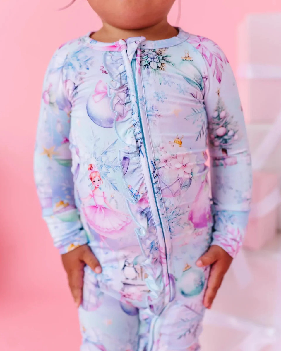 Sugar Plum Dreams Convertible Ruffle Romper | Bums & Roses
