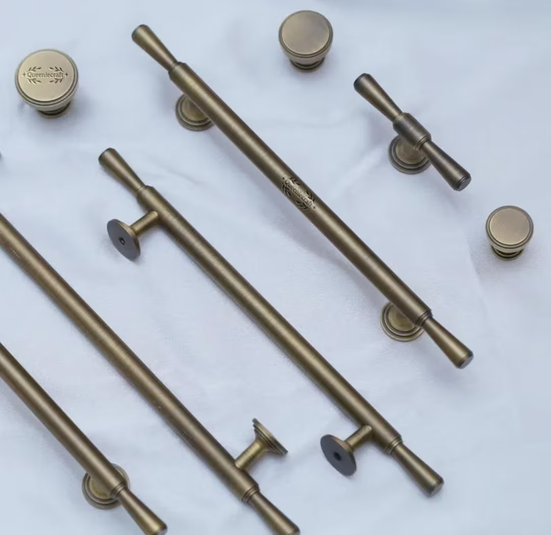 Vintage Drawer Pulls Solid Brass Dresser Knobs Custom Engraved Cupboard Pulls Wardrobe Knob Cabin... | Etsy (US)