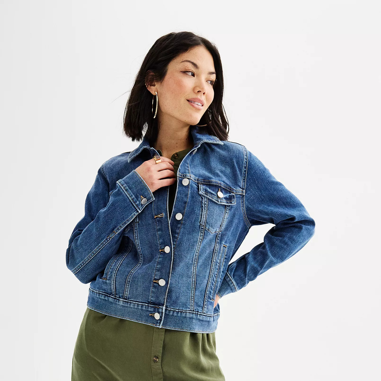 Women's Sonoma Goods For Life® Core Denim Trucker Jean Jacket | Kohl's