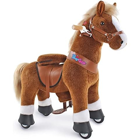 PonyCycle Official Classic U Series Ride on Horse Toy Plush Walking Animal Chocolate Brown Horse ... | Amazon (US)