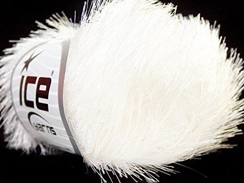 Optical White Eyelash Yarn Ice Bright, Bright Solid White Fun Fur 22744 82 Yards | Amazon (US)