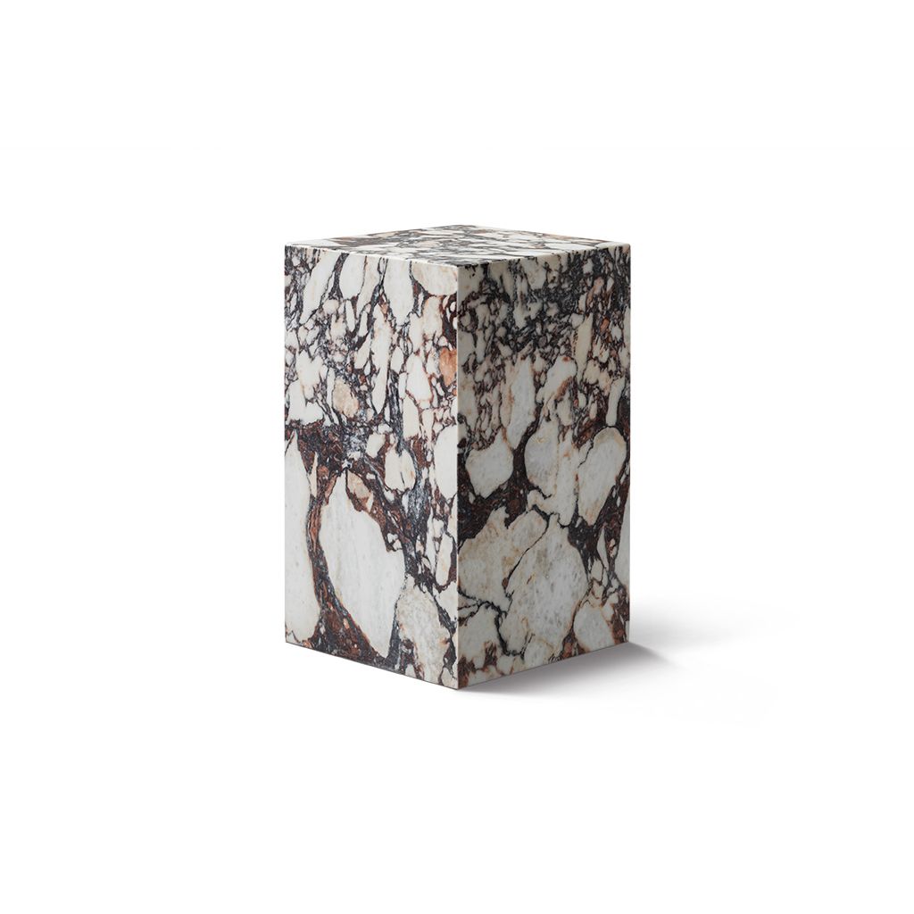 Kaia Marble Plinth Block Tall End Table - Calacatta Viola | Eternity Modern