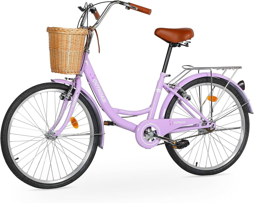 Outroad Beach Cruiser Bike, 24/26 inch Commuter Bicycle for Adult and Women,High-Carbon Steel Com... | Amazon (US)
