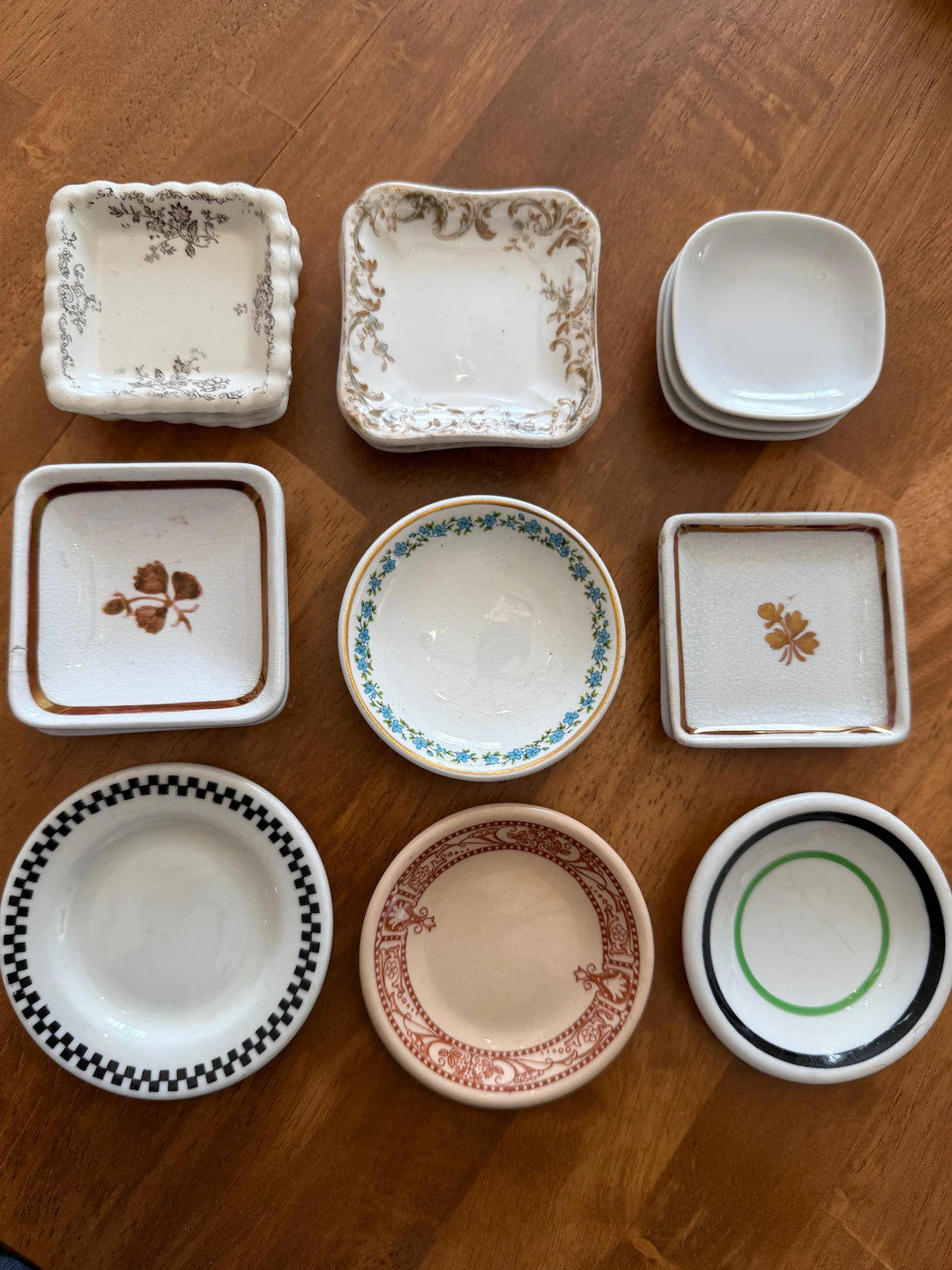 Butter pat floral prints square vintage antique select your choice as old as 1800s | Etsy (US)