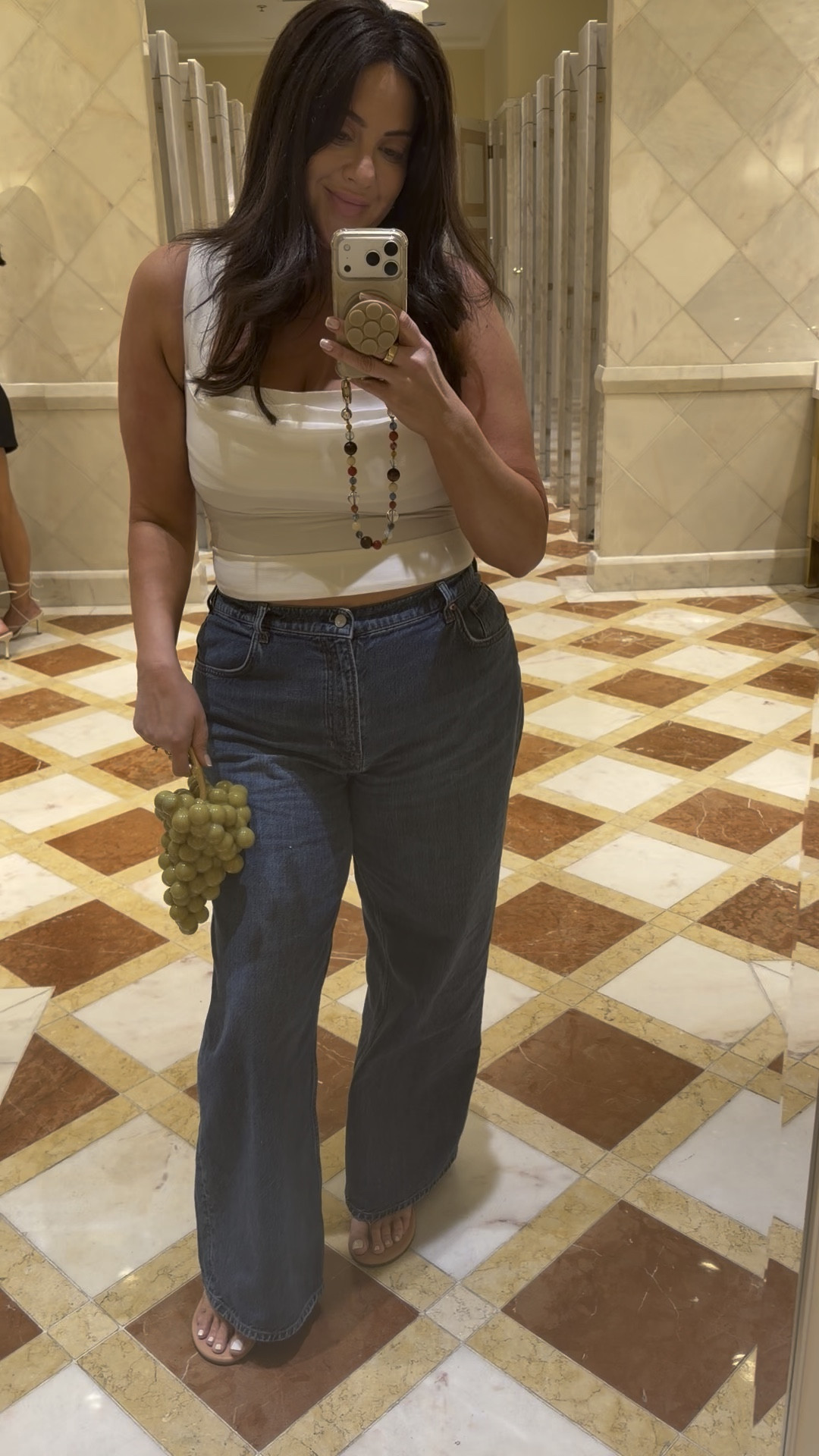 Jeans run large but do have adjustable waist. I am in a size 14/32. 

Grapes bag actually opens but don’t fit a phone.

Corset top I would size up if busty or broad torso. I am in 1X. Goes up to 4X

#LTKPlusSize #LTKdayinmylife #LTKMidsize