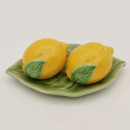 Muchoise Ceramic Lemon Salt & Pepper Shaker with Tray Yellow | Target