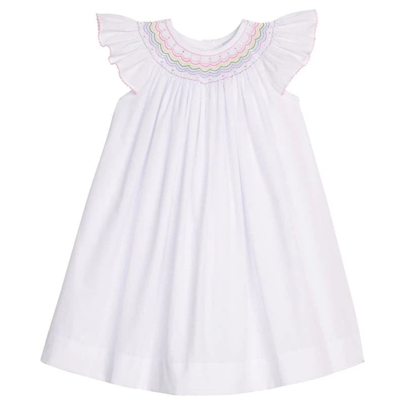 Little English Smocked Bishop Dress- Rainbow | JoJo Mommy