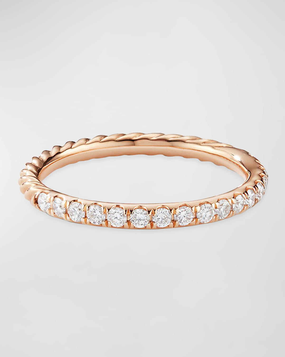 Cable Collectibles Pave Diamond Band Ring in 18K Rose Gold | Neiman Marcus