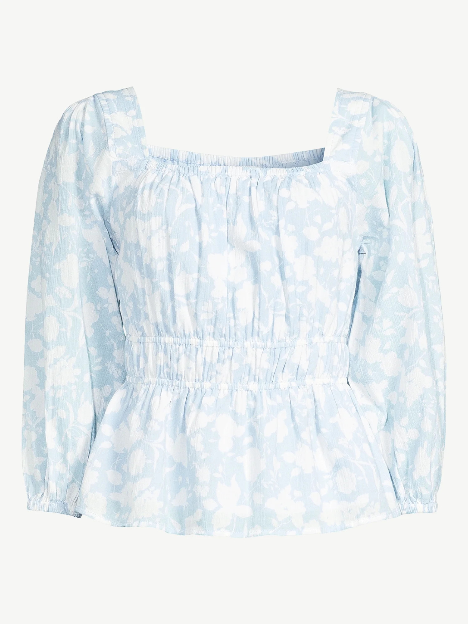 Free Assembly Women's Square Neck Top with Blouson Sleeves | Walmart (US)