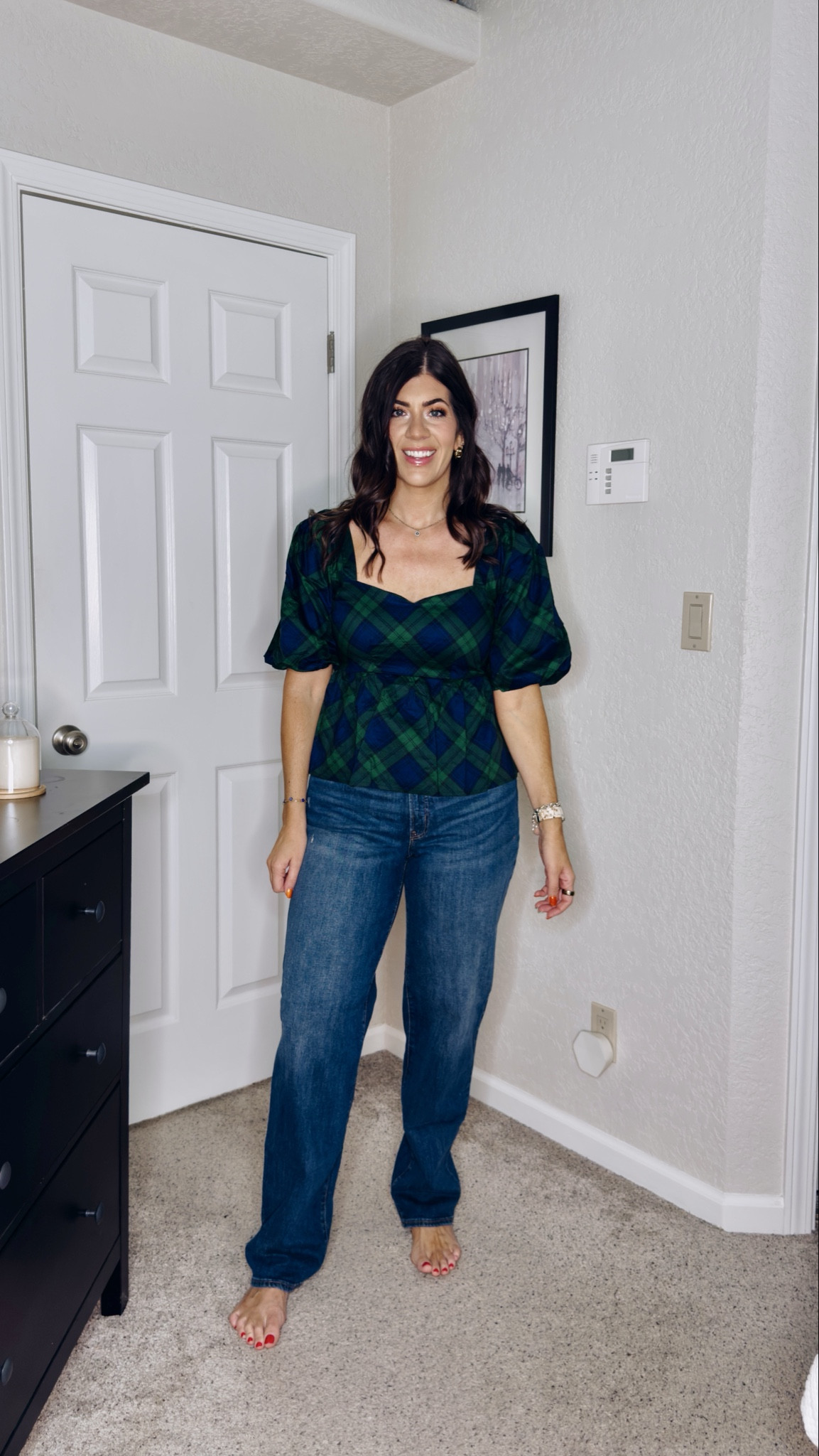 Old navy sale finds!
In a medium tall plaid puff sleeve top
8 tall relaxed straight jeans 


#LTKFindsUnder50 #LTKSaleAlert #LTKMidsize