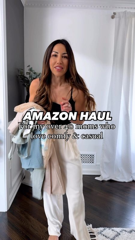 Amazon haul full of comfy and casual summer pieces. The 2 sets are both amazing. The wide leg pants are petite friendly and perfect for work to weekend. The viral Free People inspired sheer lace top lives up to the hype and the overalls have adjustable straps. 

Small in all. Amazon fashion. 

#LTKOver40 #LTKFindsUnder50 #LTKSaleAlert