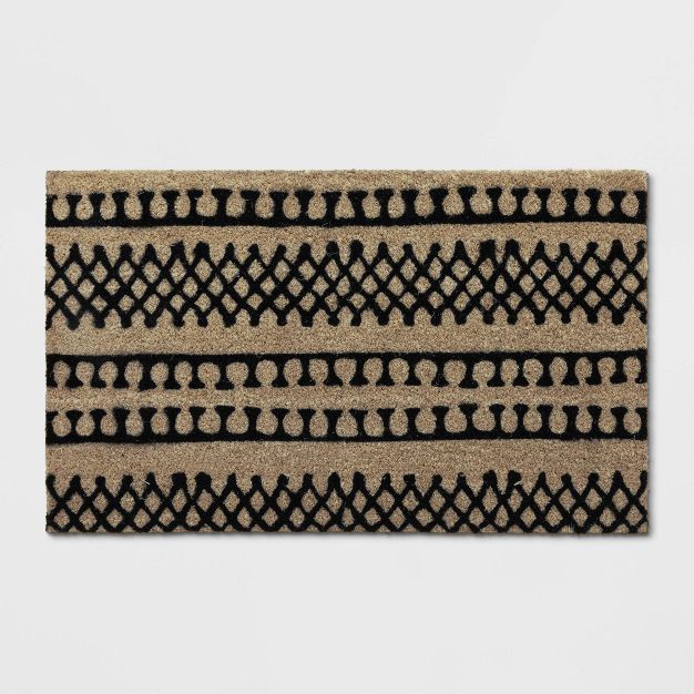 1'6"x2'6" Stripe Tufted Doormat Black - Project 62™ | Target