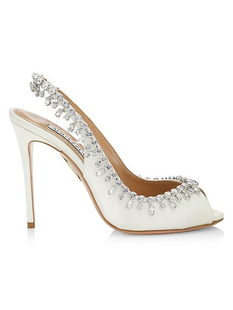 Temptation Crystal Satin Slingback Pumps | Saks Fifth Avenue