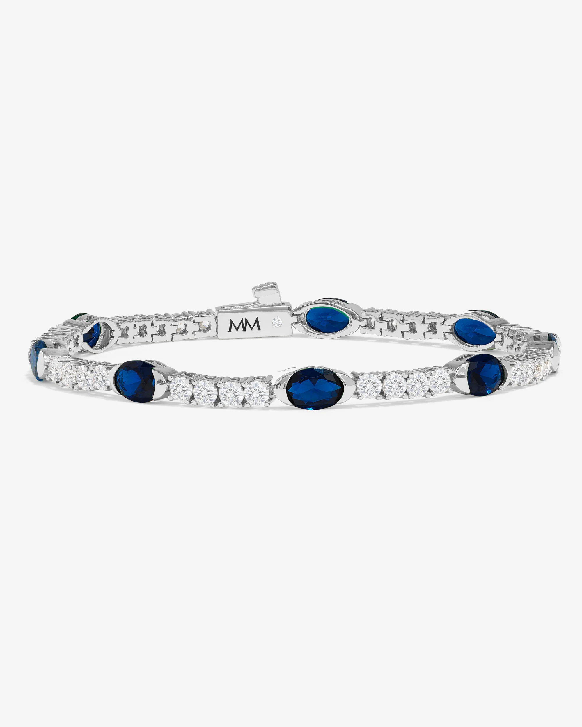 The Maven Tennis Bracelet - Silver|Blue Sapphire | Melinda Maria Jewelry