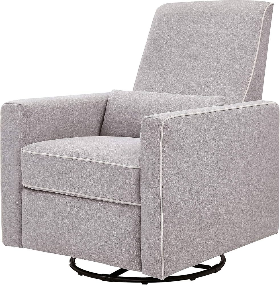 DaVinci Piper Upholstered Recliner and Swivel Glider in Grey with Cream Piping, Greenguard Gold &... | Amazon (US)