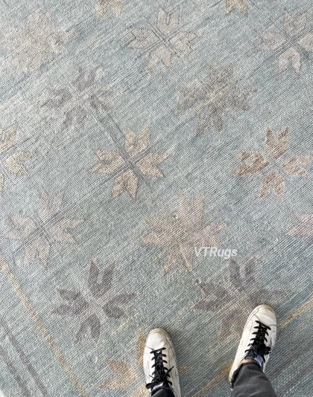 Muted Blue Oushak Rug Hand Knotted New Zealand Wool Contemporary Carpet Living Dining Bedroom Lar... | Etsy (US)