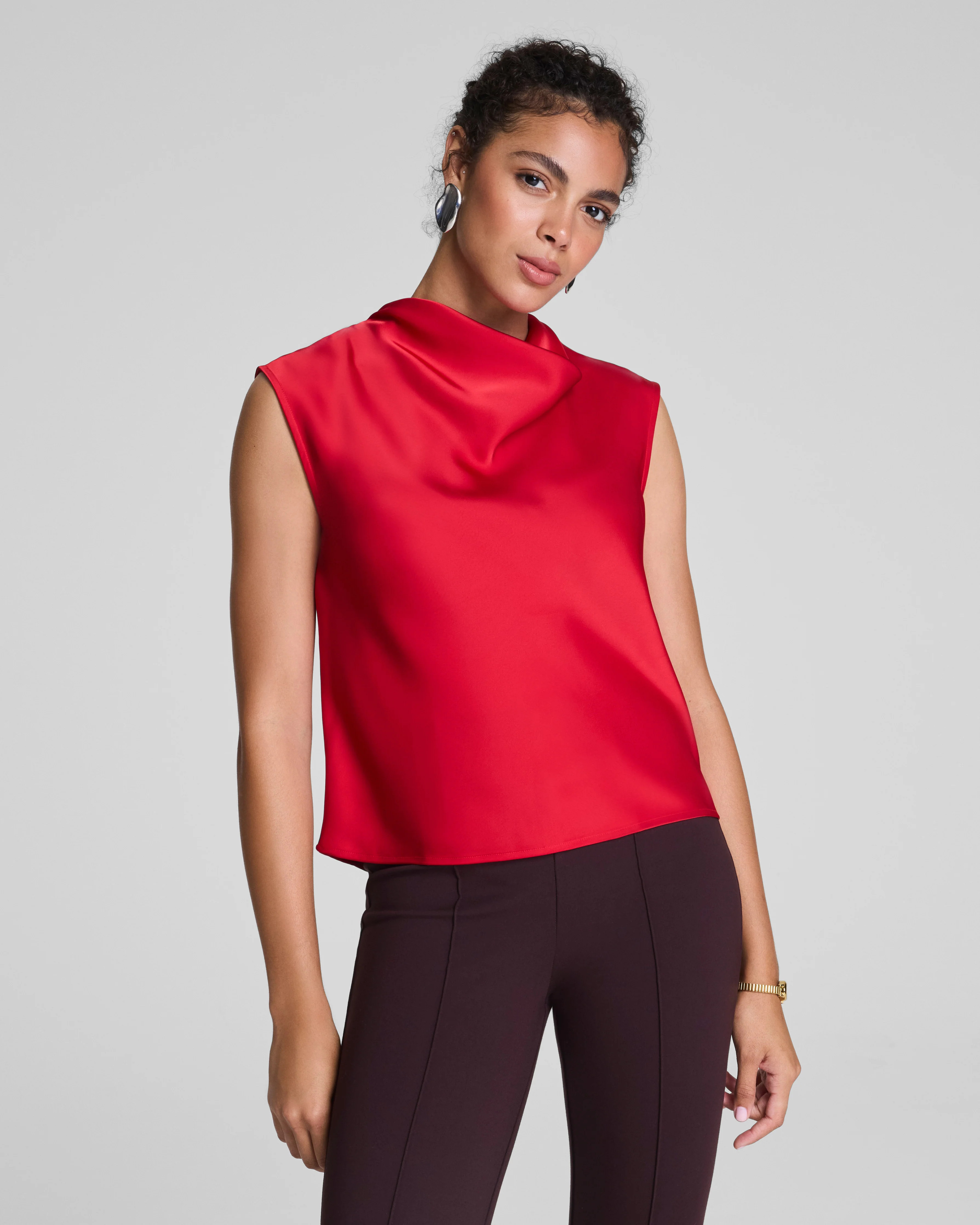 Sleeveless Blouse | Cowl Neck Silky Top | SPANX | Spanx Canada