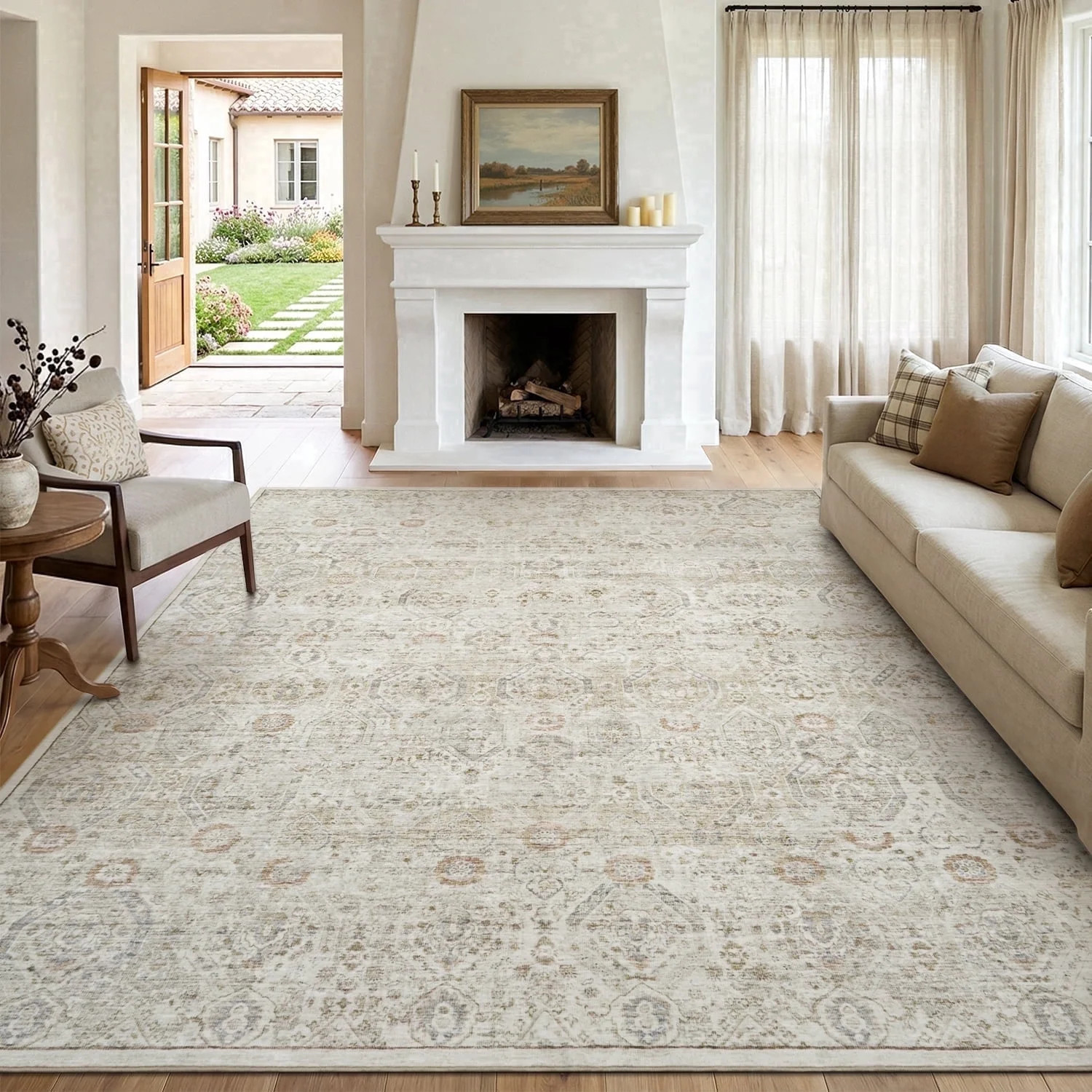 SIXHOME 8'x10' Area Rugs for Living Room Modern Area Rugs Machine Washable Rugs Beige | Walmart (US)