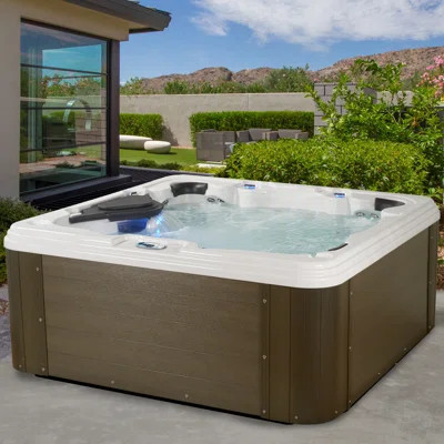 Aqualife Select Series® 6-Person 100-Jet Acrylic Lounger Hot Tub With Ozonator And Steps | Wayfair North America