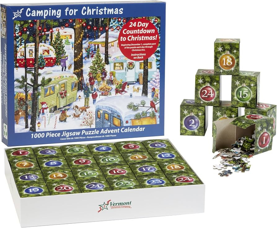 Jigsaw Puzzle Advent Calendar 1000 Pieces - Camping for Christmas by Vermont Christmas Company - ... | Amazon (US)